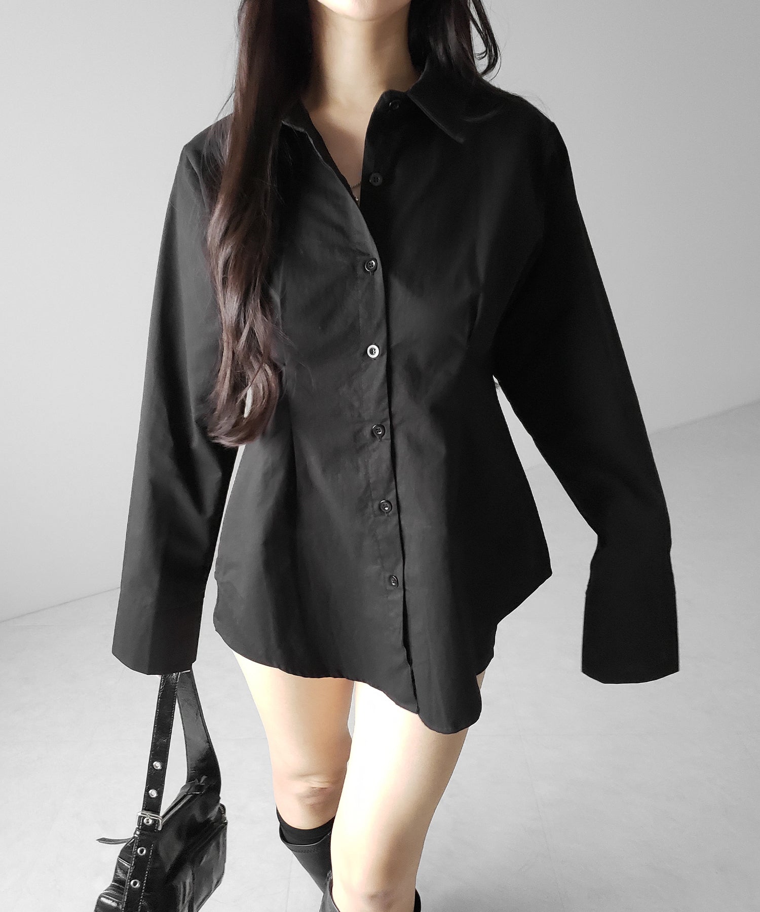 ウエストタックフレアレディシャツ / waist tuck flare lady shirts