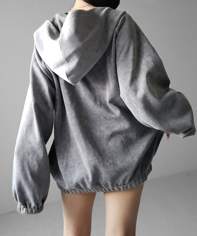 ピグメントヴィンテージ加工ジップアップパーカー / Pigment vintage zip-up hoodie