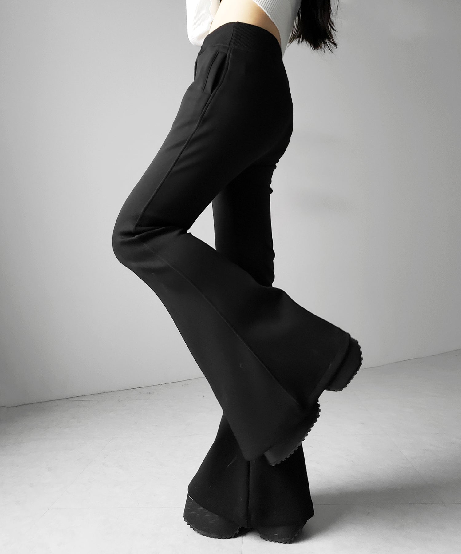 ハイウエストワンホンスウェットフレアパンツ / high waist wanghong sweat flare pants