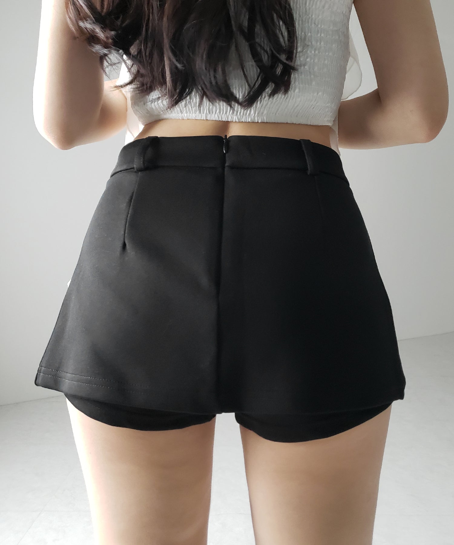【 2color 】レイヤードマイクロミニスカパン / layered micro mini skirt pants
