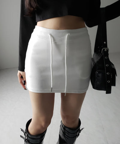 ハイウエストスウェットタイトミニスカート / high waist sweat tight mini skirt