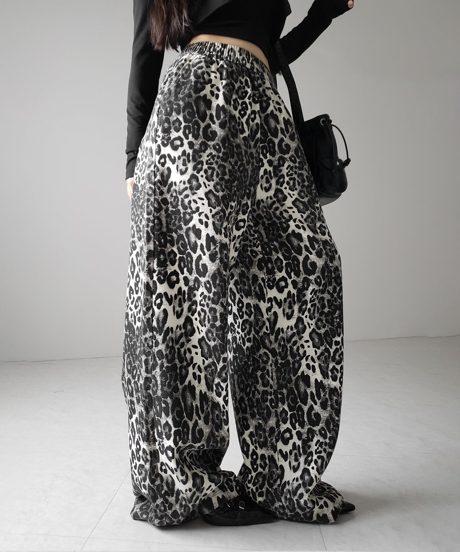 【 2color 】ヴィンテージライクレオパードツイルワイドパンツ / vintage like leopard twill wide pants