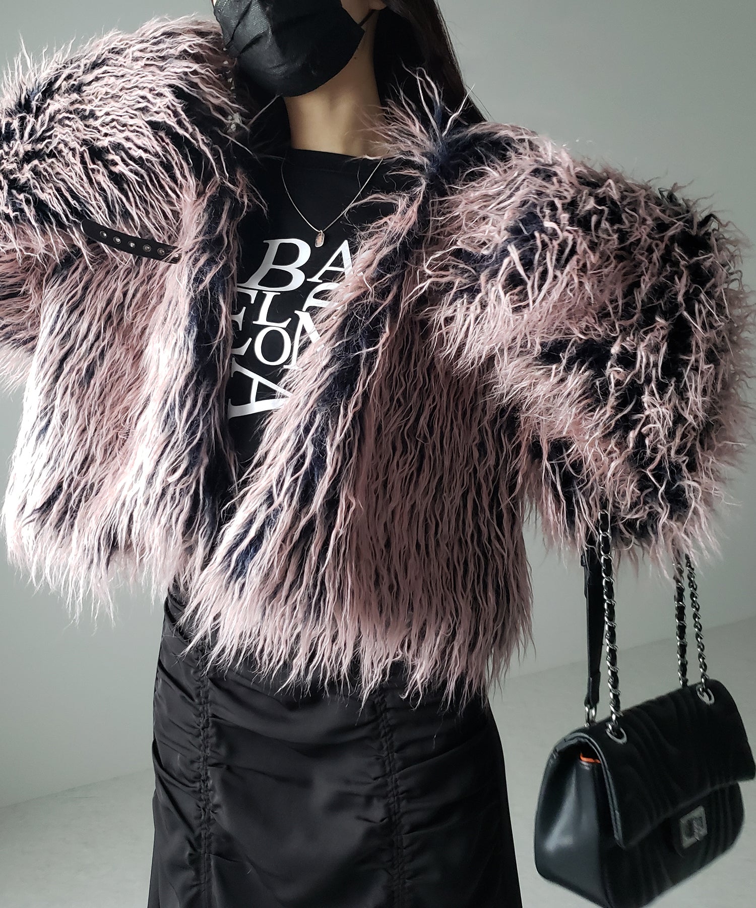 【 2color 】グラデーションシャギーファーモンスターボリュームコート/ gradation shaggy fur monster volume coat