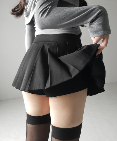 プリーツマイクロミニスカパン / pleated micro mini skirt pants