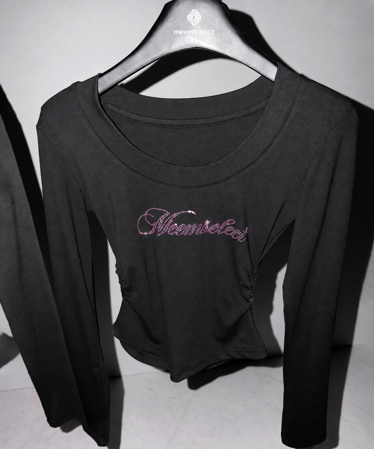 ラインストーンロゴスリムフィットロンT / Rhine stone logo slim fit long sleeve T-shirts