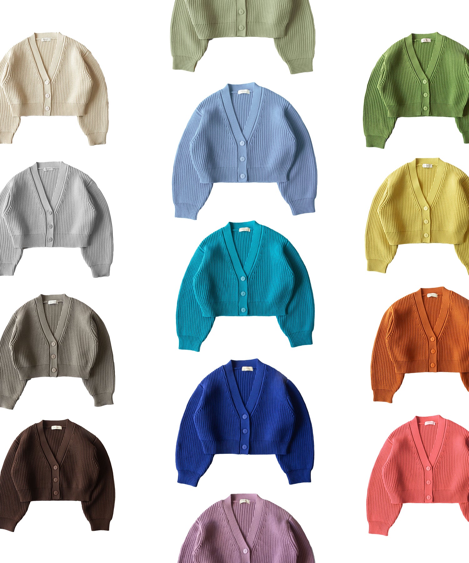 【 ミームセレクトオリジナル 】ショート丈ボリュームリブニットカーディガン / short volume libknit cardigan