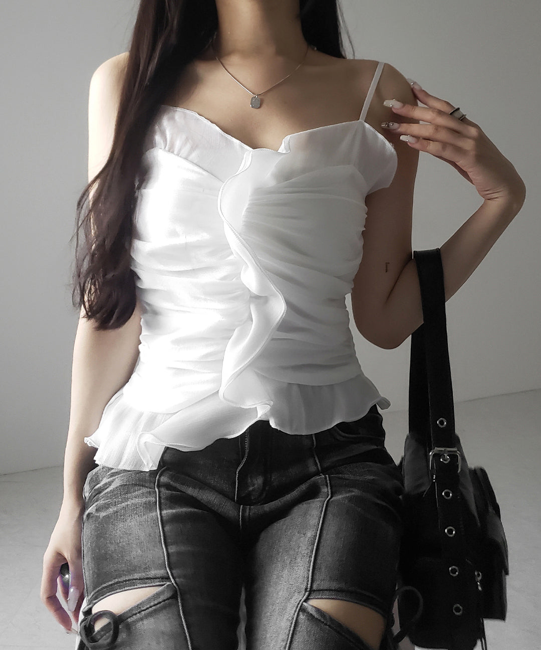 【 2color 】オーガンジーボリュームフリルビスチェ / organdy volume Frill Bustier
