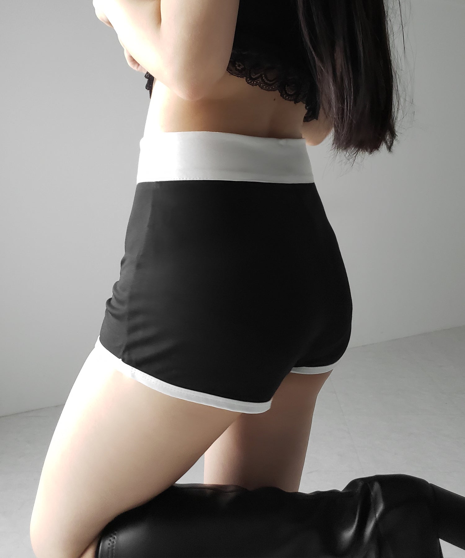 【 2color /2size 】バイカラーマイクロミニスパンショートパンツ / bicolor micro mini span short pants