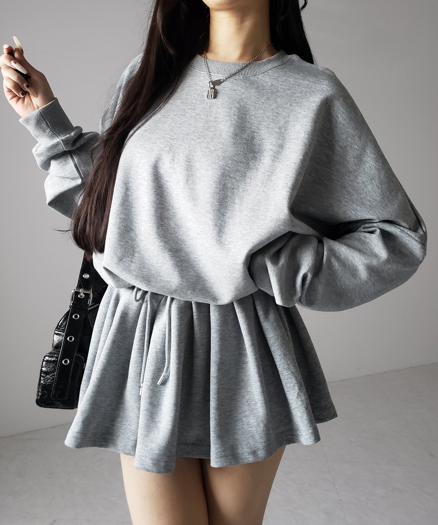 オーバースウェットフレアミニワンピース / over sweat flare mini onepiece