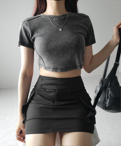 ヴィンテージショートリブTシャツ / sideline vintage short lib T-shirt