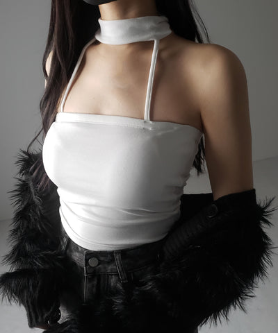 【 カップ付 】ダブルラインストラップチョーカーキャミソール / double line strap choker camisole