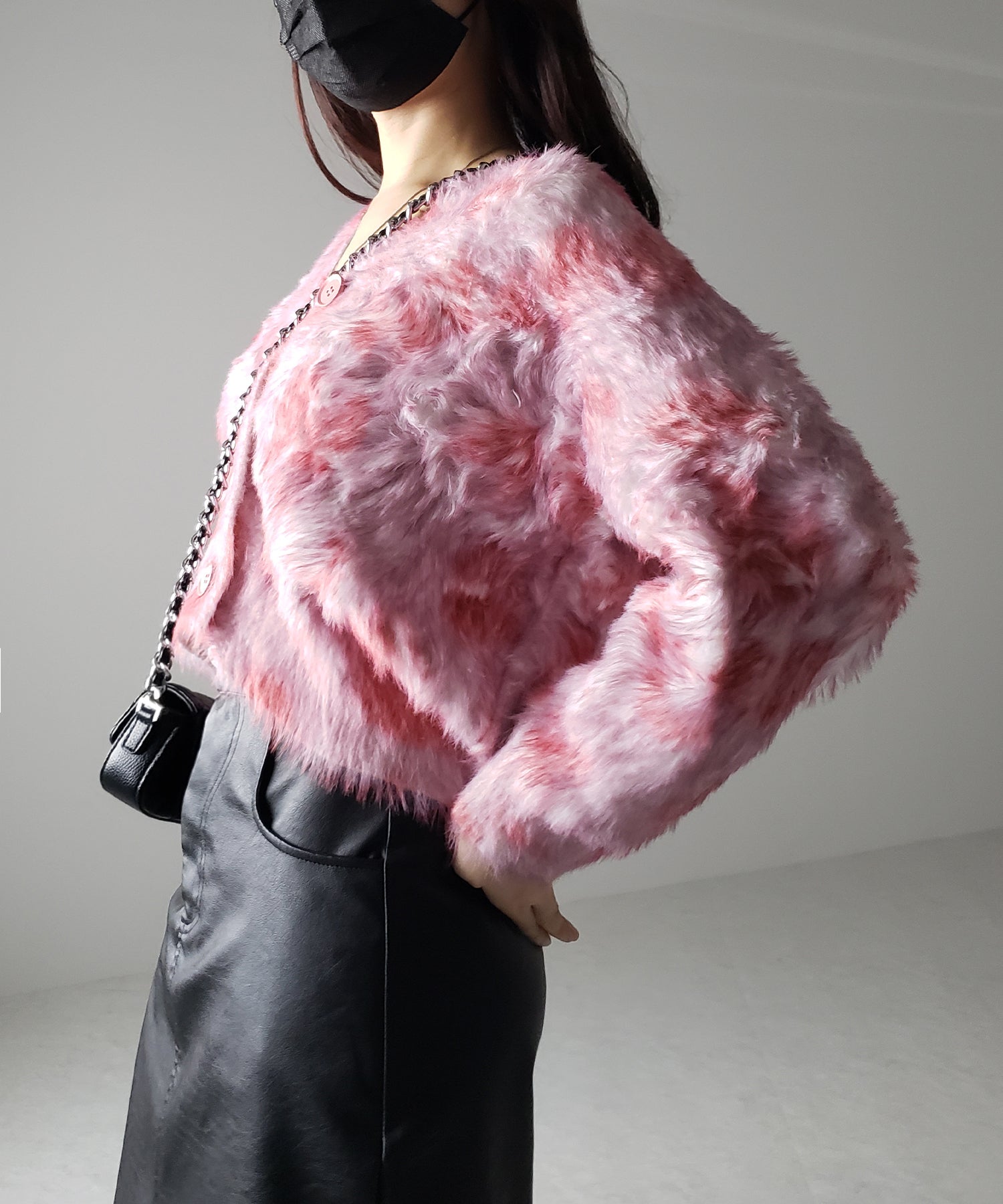 【 2color 】レオパードマーブルシャギーニットカーディガン / reopard marble knit shaggy cardigan