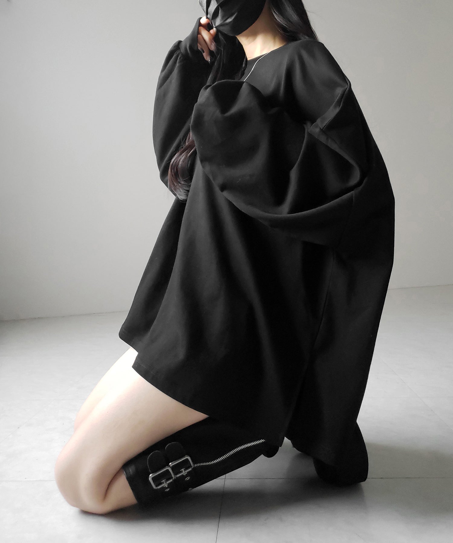 【 3color 】ボリュームスリーブBIGスウェットロンT / big sweat long Tee