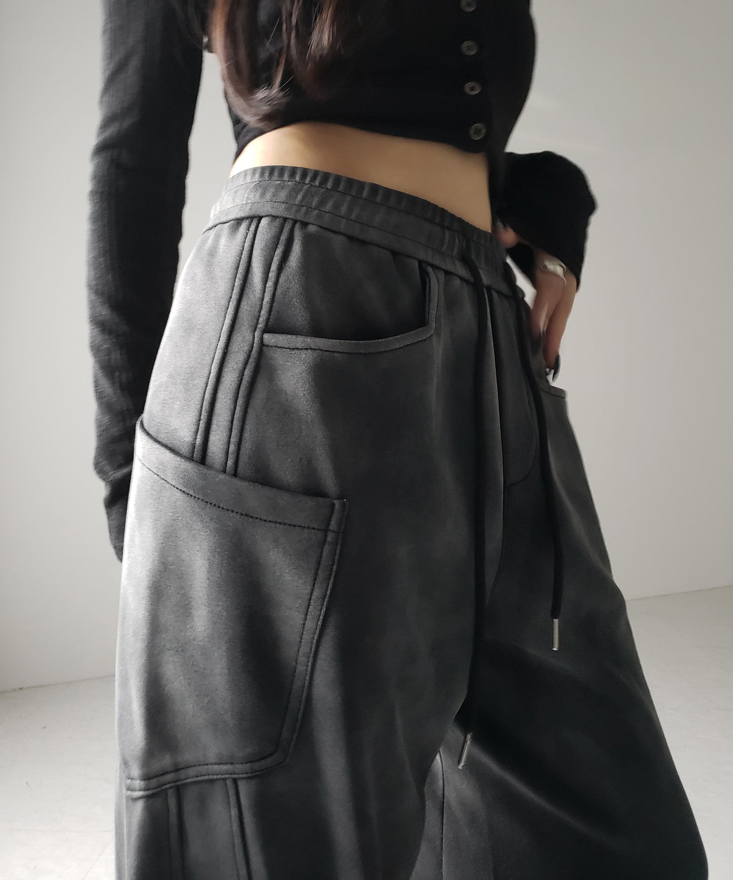 グラデーションブラックヴィンテージスウェットパンツ / gradation black vintage sweatpants