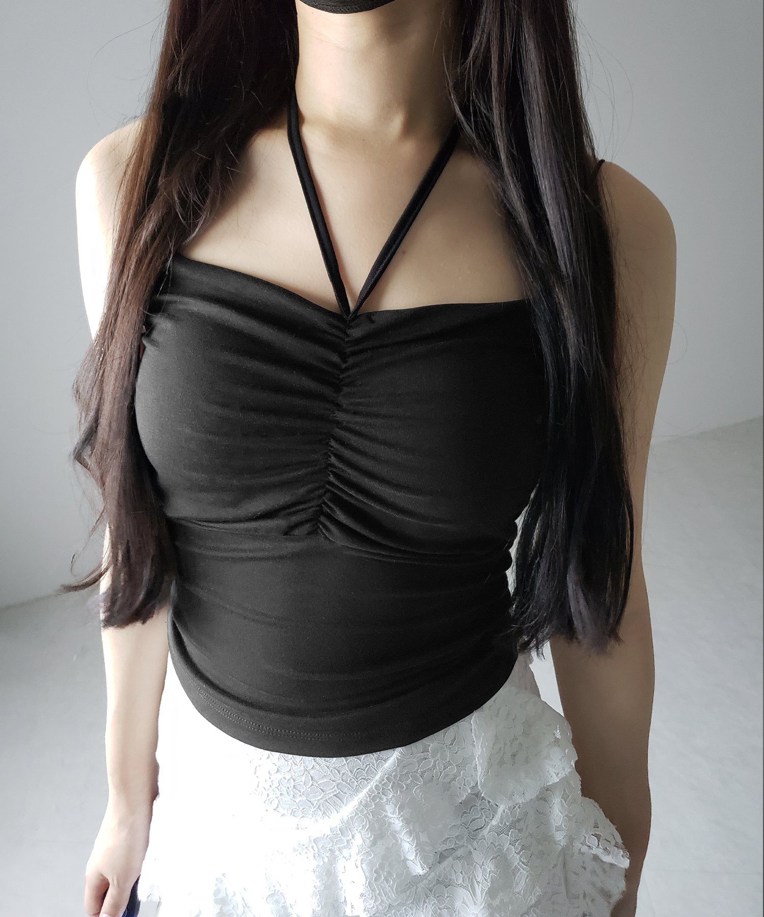 【 2WAY 】クロスストラップリボンギャザースリムキャミソール / cross strap ribbon gather slim camisole