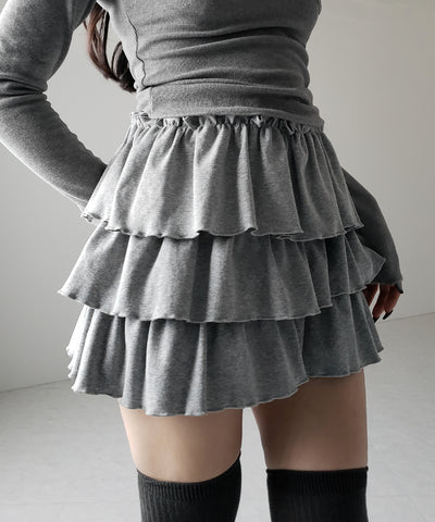 3段フリルカットソーミニスカパン / 3 frill cutsew mini skirt pants