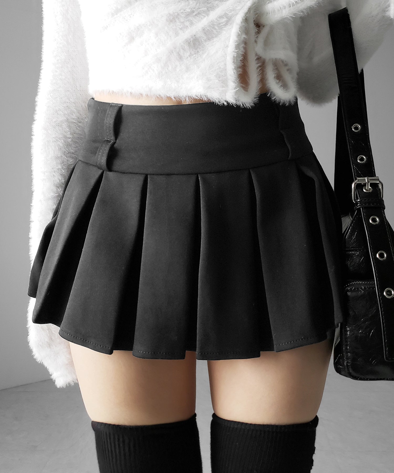 【 インパン裏地付 】プリーツスウェットマイクロミニスカパン / plests sweat micro mni skirt pants