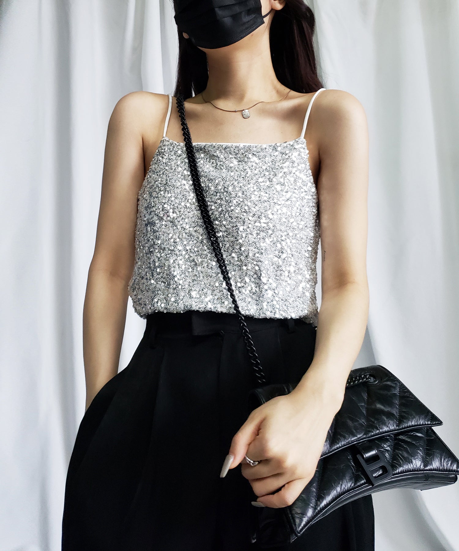 グリッタースパングルショートキャミソール / glitter spangle short camisole