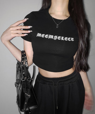 グランジロゴショートちびTシャツ / grunge logo short chibi T-shirt