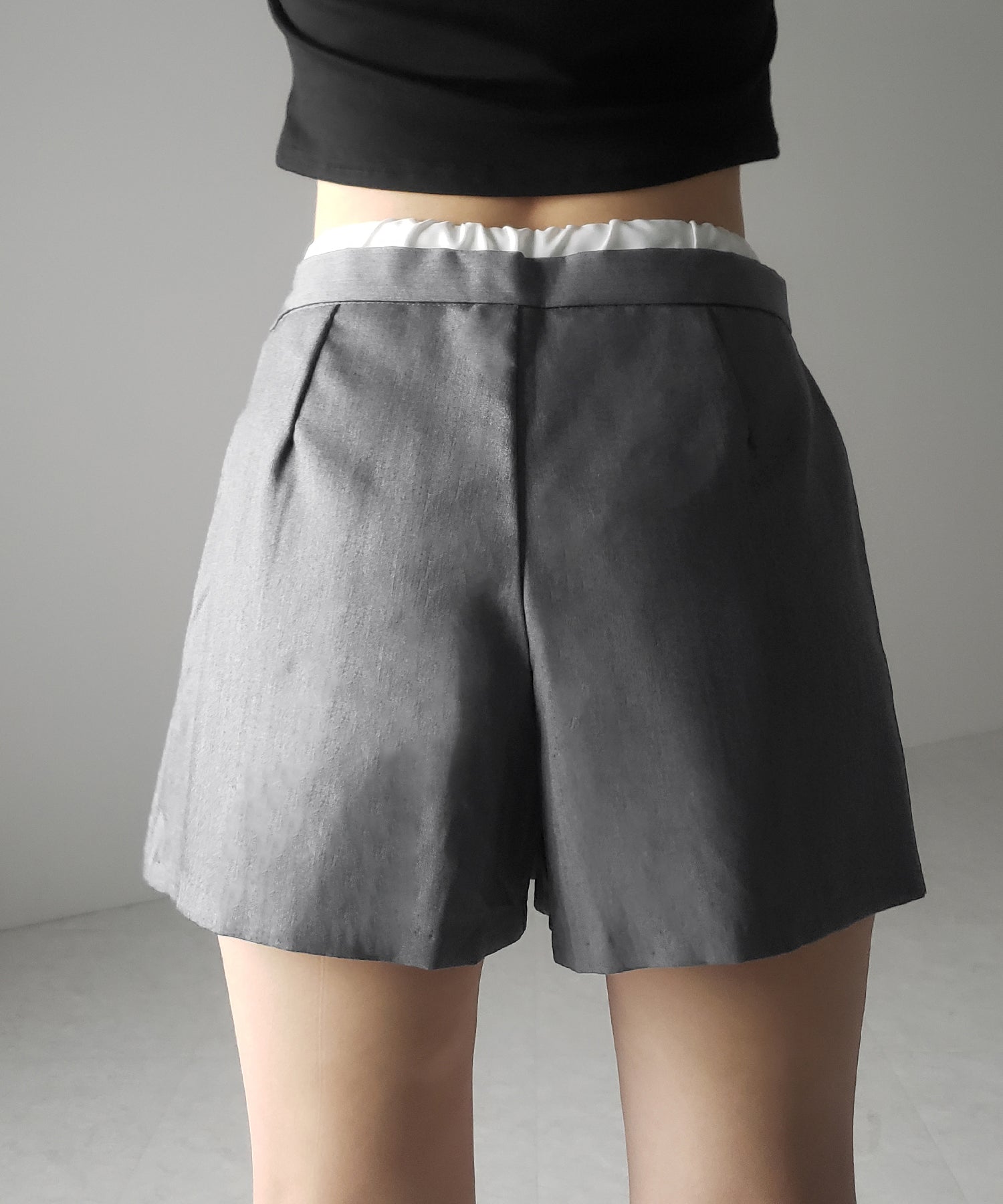 【 2color 】レイヤードプリーツミニスカパン / layered pleated mini skirt pants