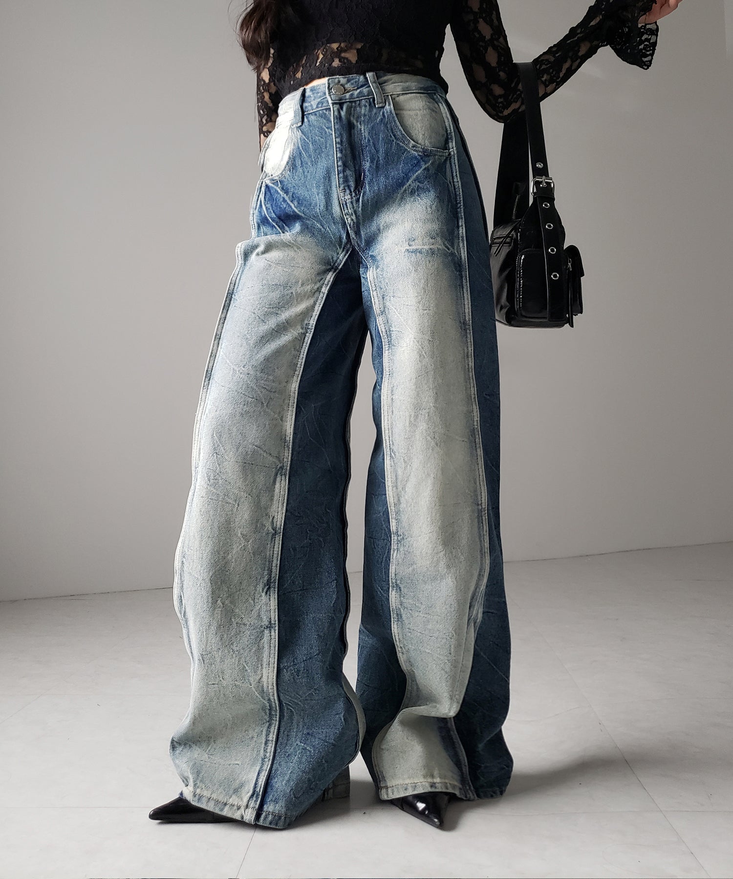【 4size 】ヴィンテージライクサイドタックストレートデニム /vintage like side tuck straight denim