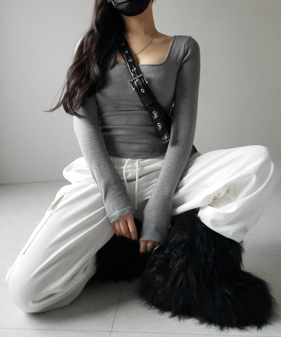 【 A4収納可 】ハトメデザインベルテッドワンハンドルショルダーバッグ / Eyelet design belted onehandle shoulder bag