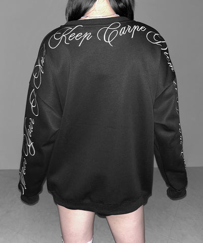 レタリングロゴ刺繍スウェットプルオーバー / lettering logo embroidery sweat pullover