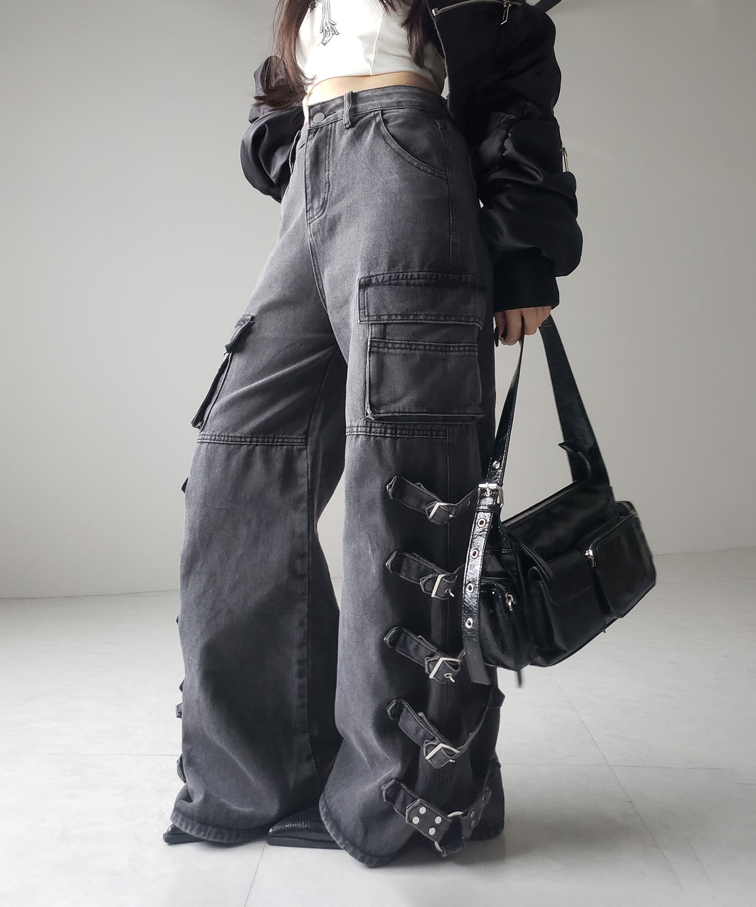 【 4size 】ヴィンテージサイドベルテッドカーゴデニム / vintage side belted cargo denim