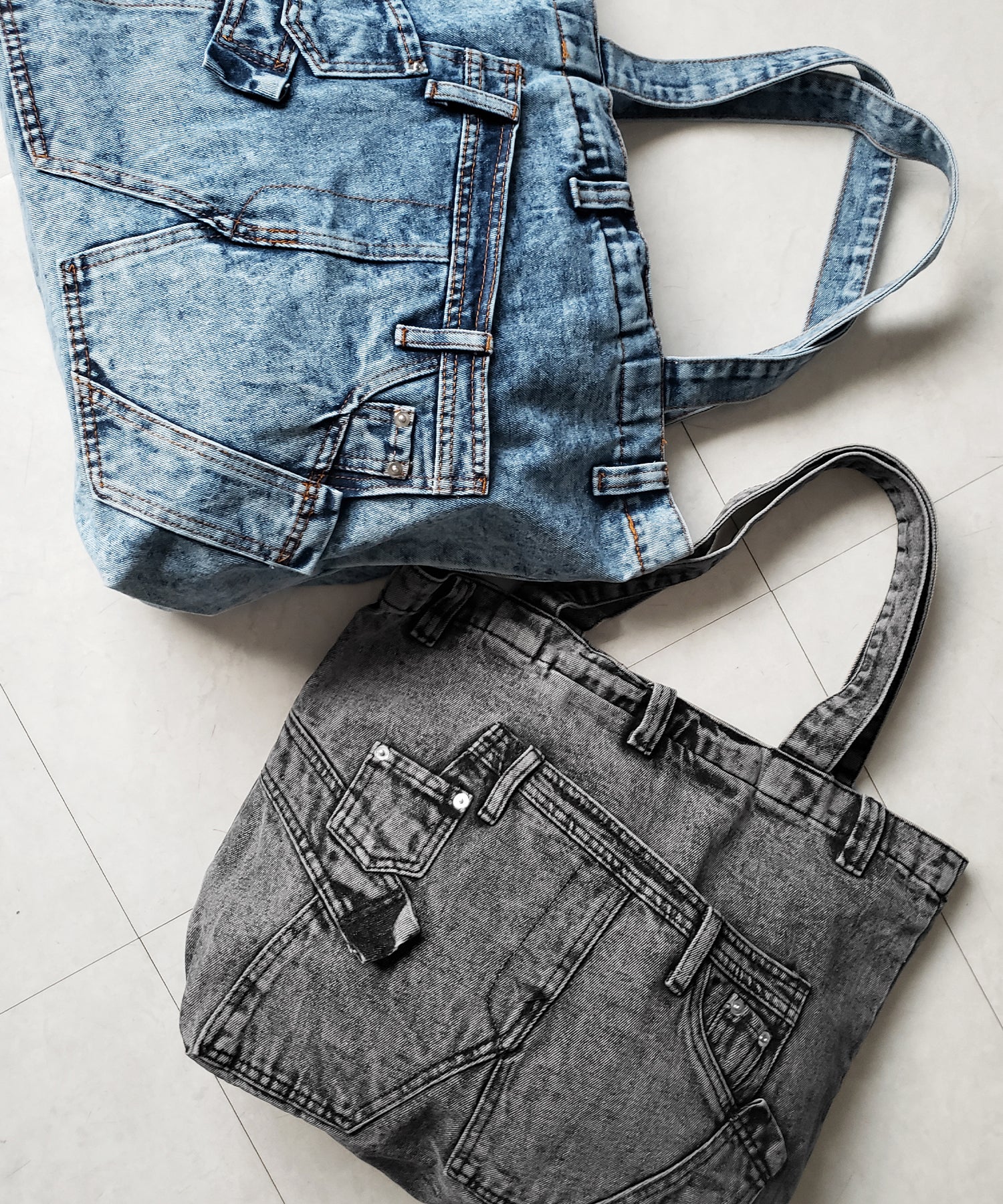 ヴィンテージドッキングウォッシュデニムバッグ / vintage docking washed denim bag