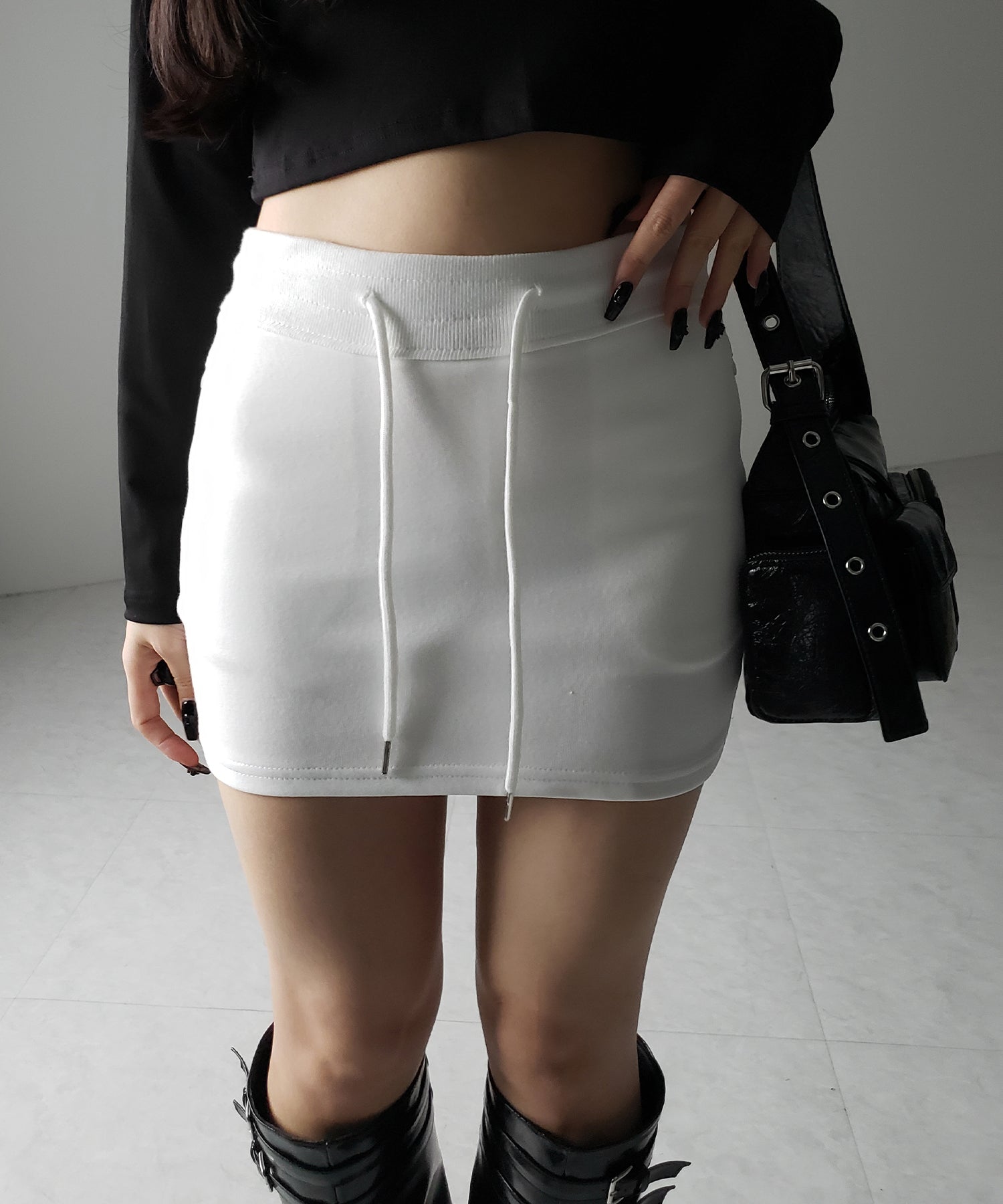 ハイウエストスウェットタイトミニスカート / high waist sweat tight mini skirt