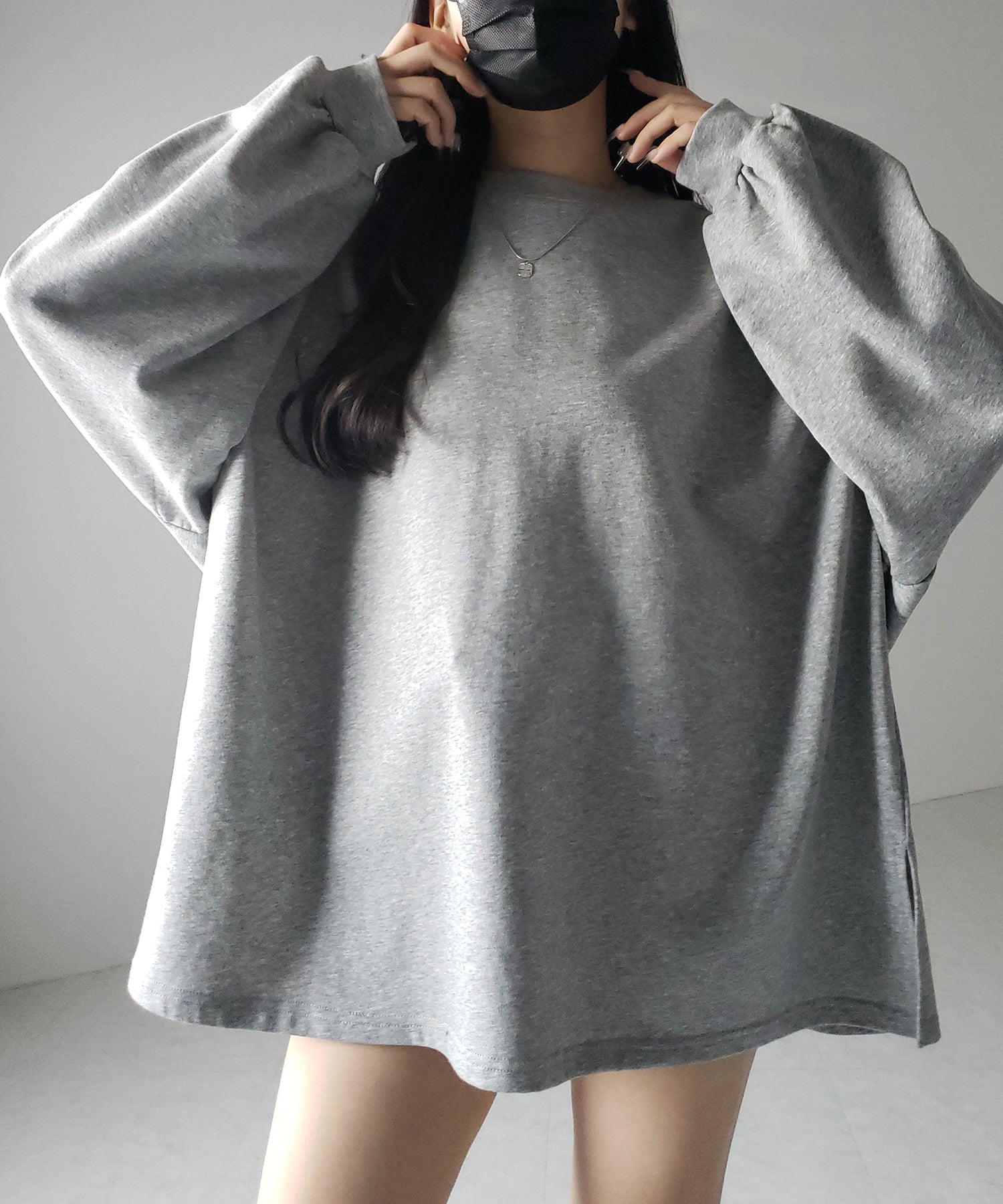 【 3color 】ボリュームスリーブBIGスウェットロンT / big sweat long Tee