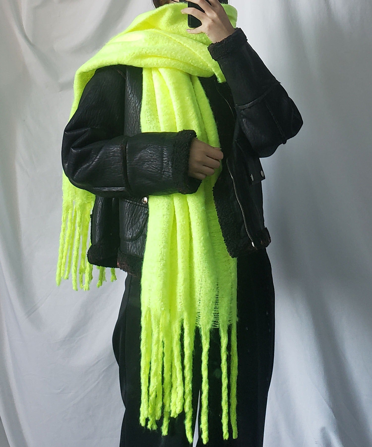 【30色展開 】ふわふわフリンジボリュームマフラー