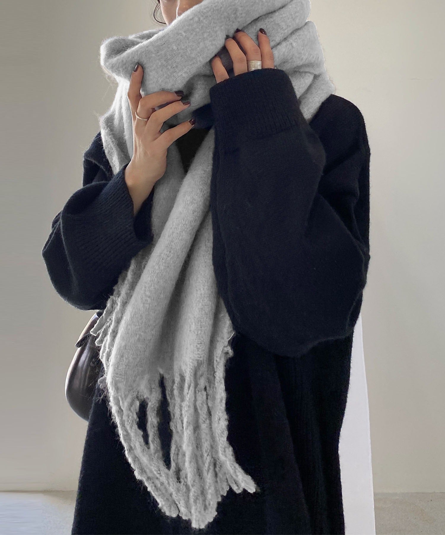 【30色展開 】ふわふわフリンジボリュームマフラー