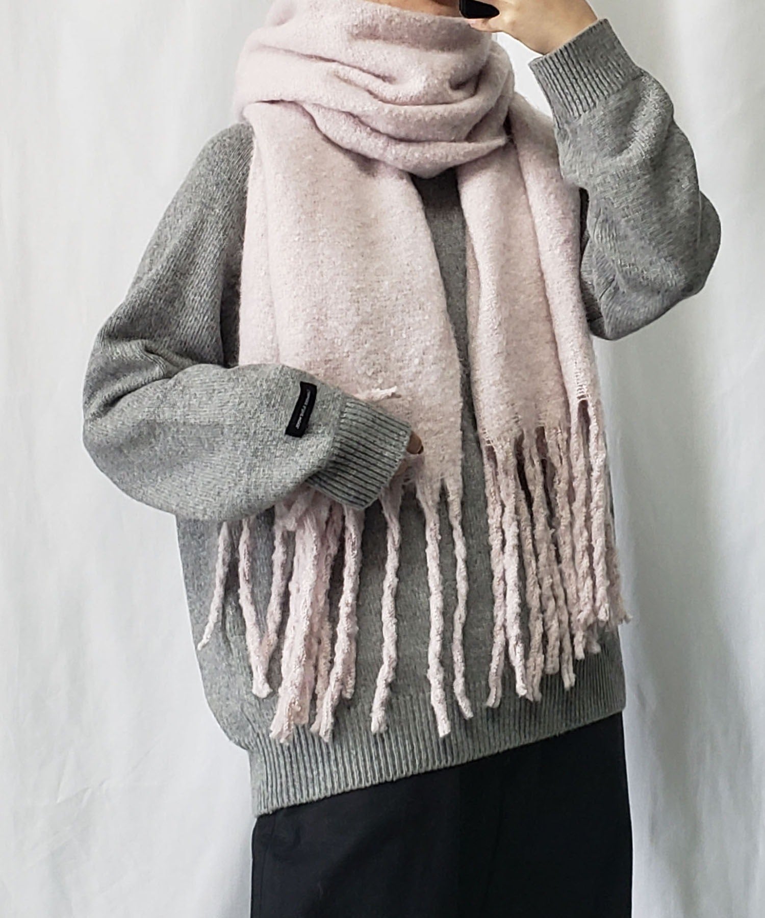 【30色展開 】ふわふわフリンジボリュームマフラー