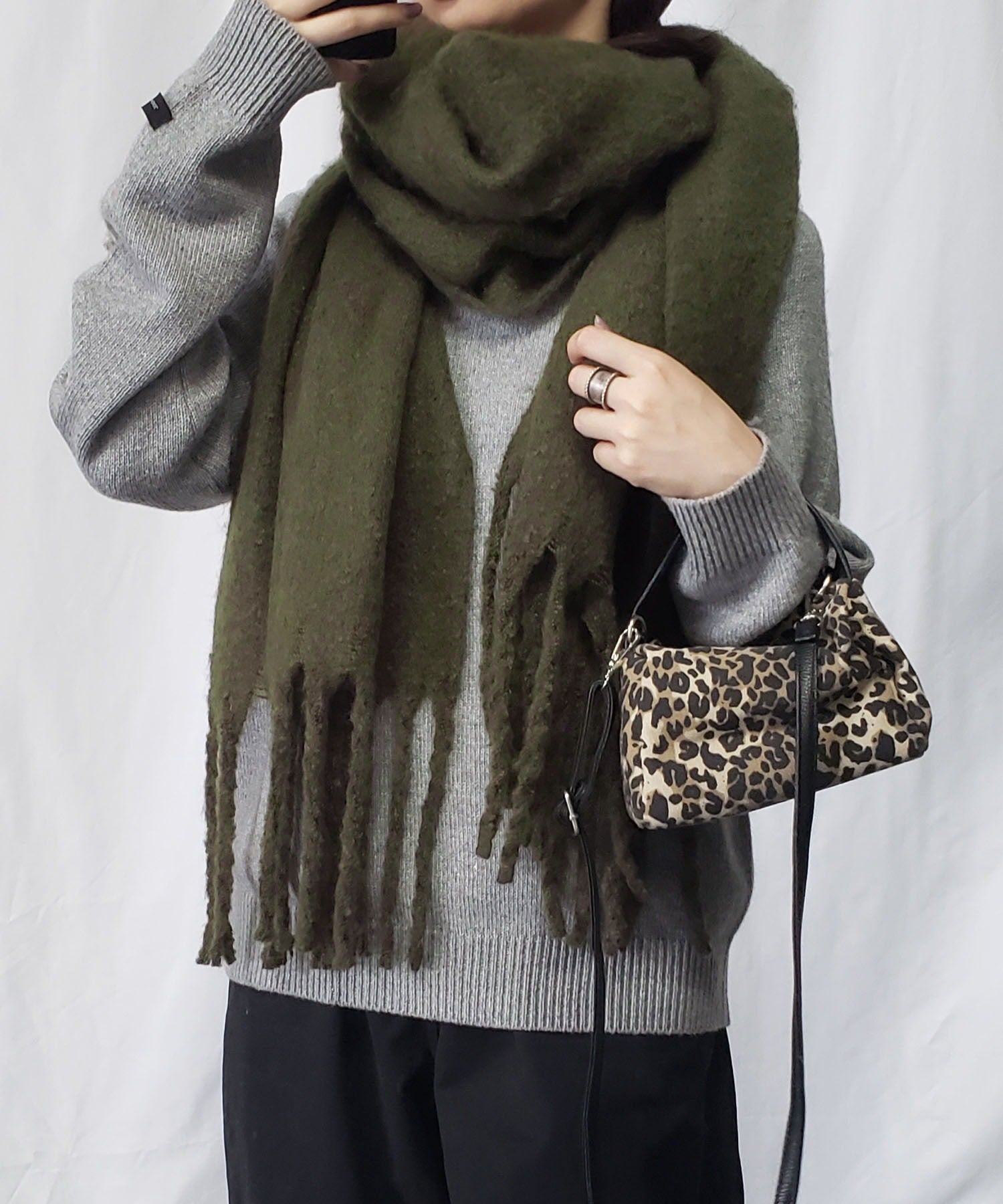 【30色展開 】ふわふわフリンジボリュームマフラー