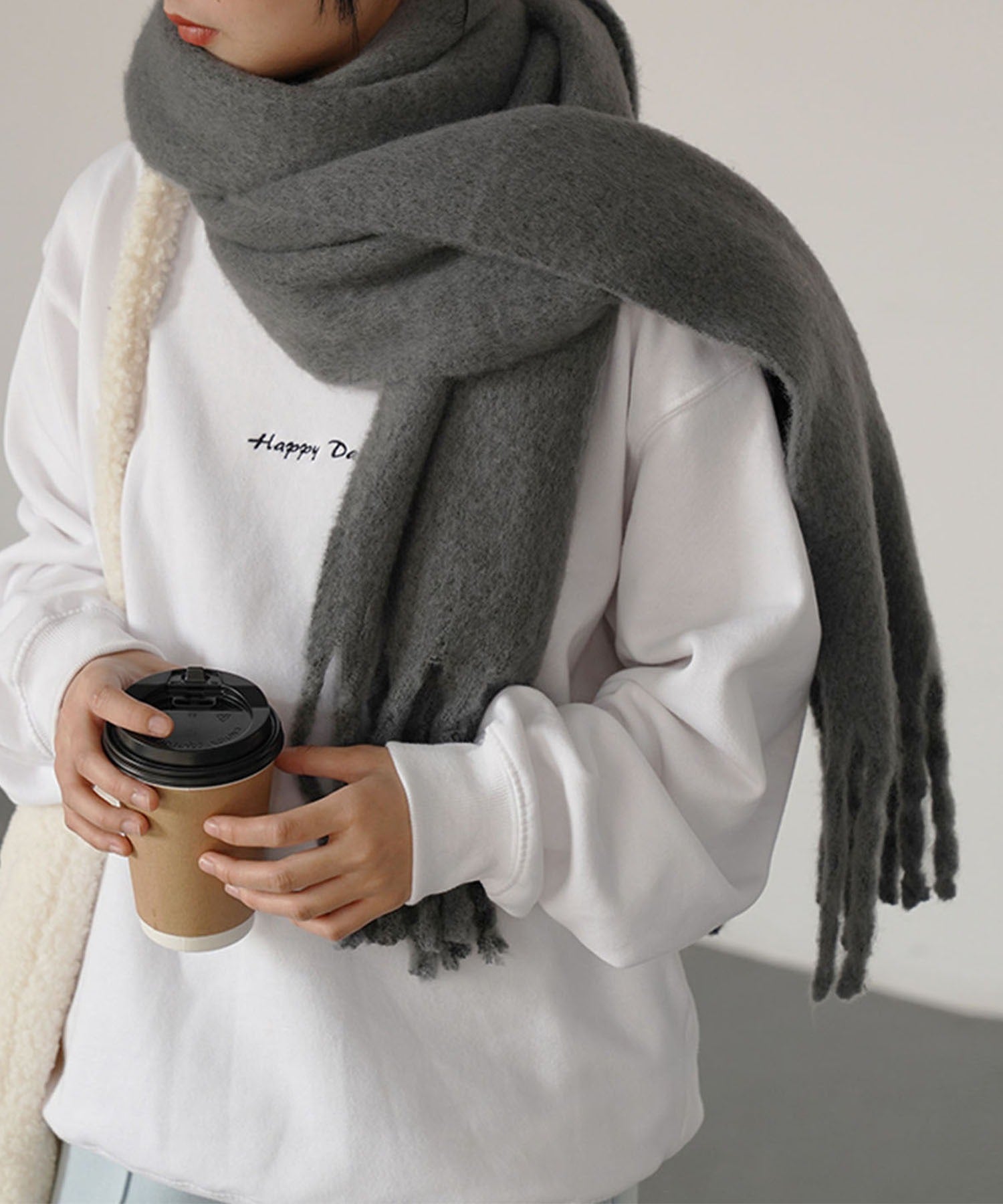 【30色展開 】ふわふわフリンジボリュームマフラー