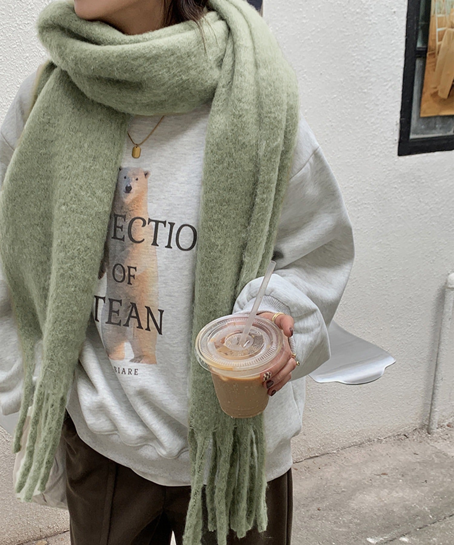 【30色展開 】ふわふわフリンジボリュームマフラー