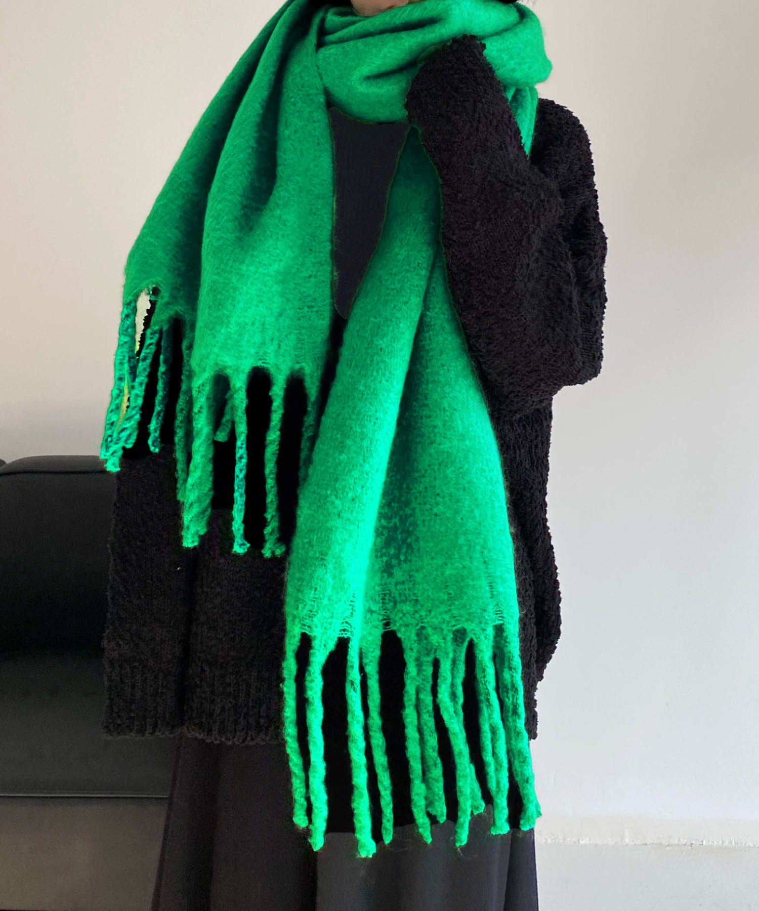 【30色展開 】ふわふわフリンジボリュームマフラー