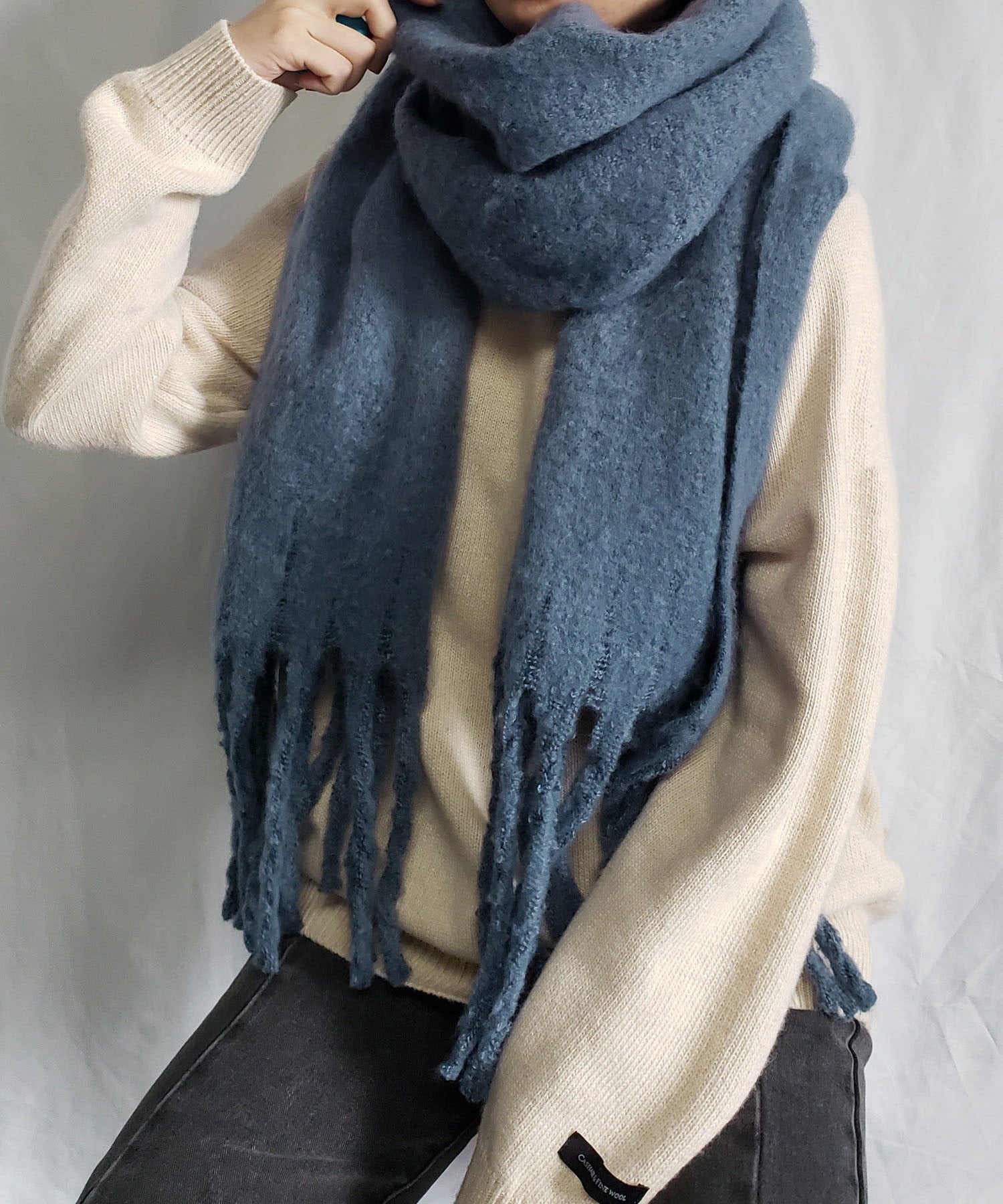 【30色展開 】ふわふわフリンジボリュームマフラー