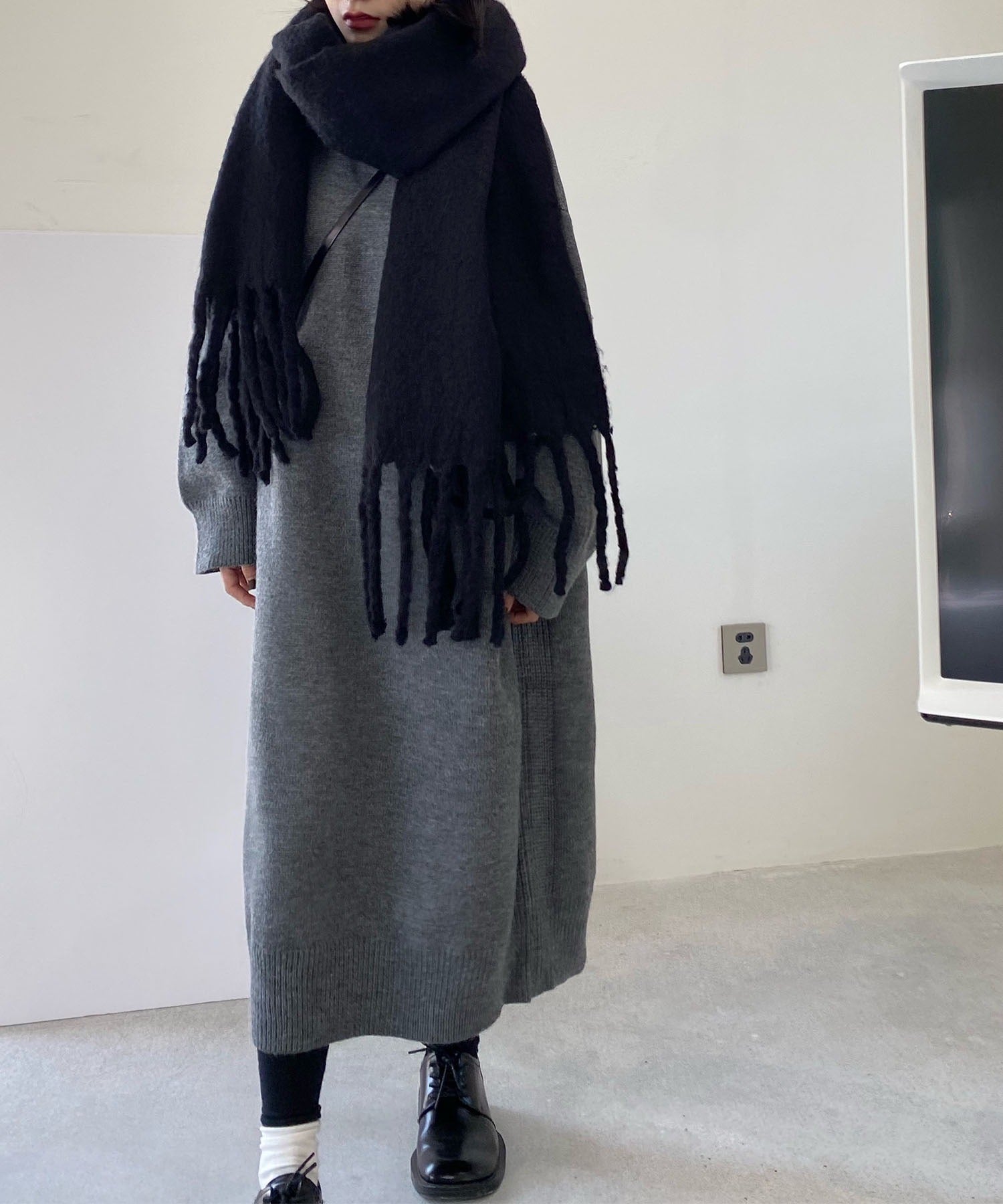 【30色展開 】ふわふわフリンジボリュームマフラー