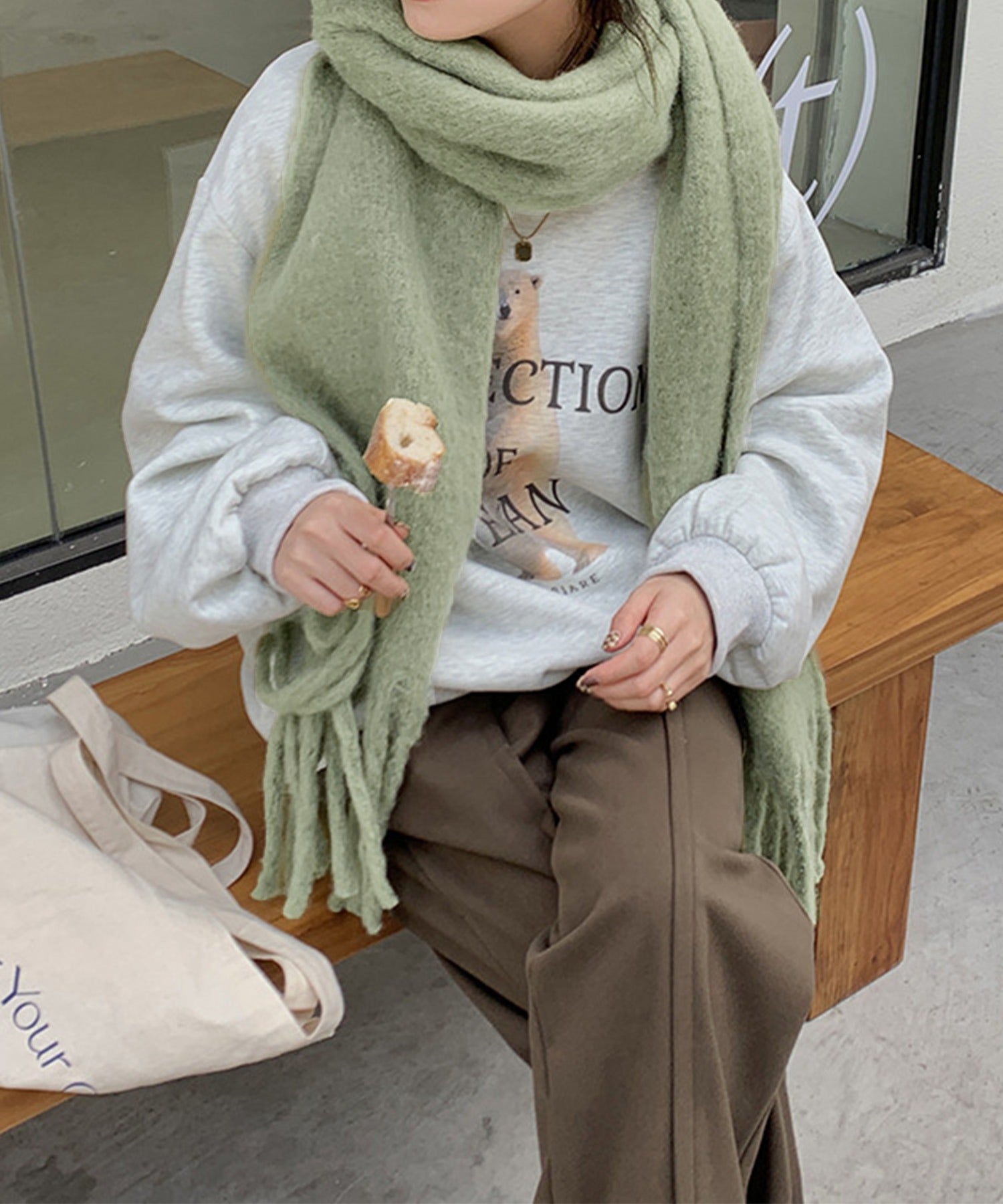 【30色展開 】ふわふわフリンジボリュームマフラー