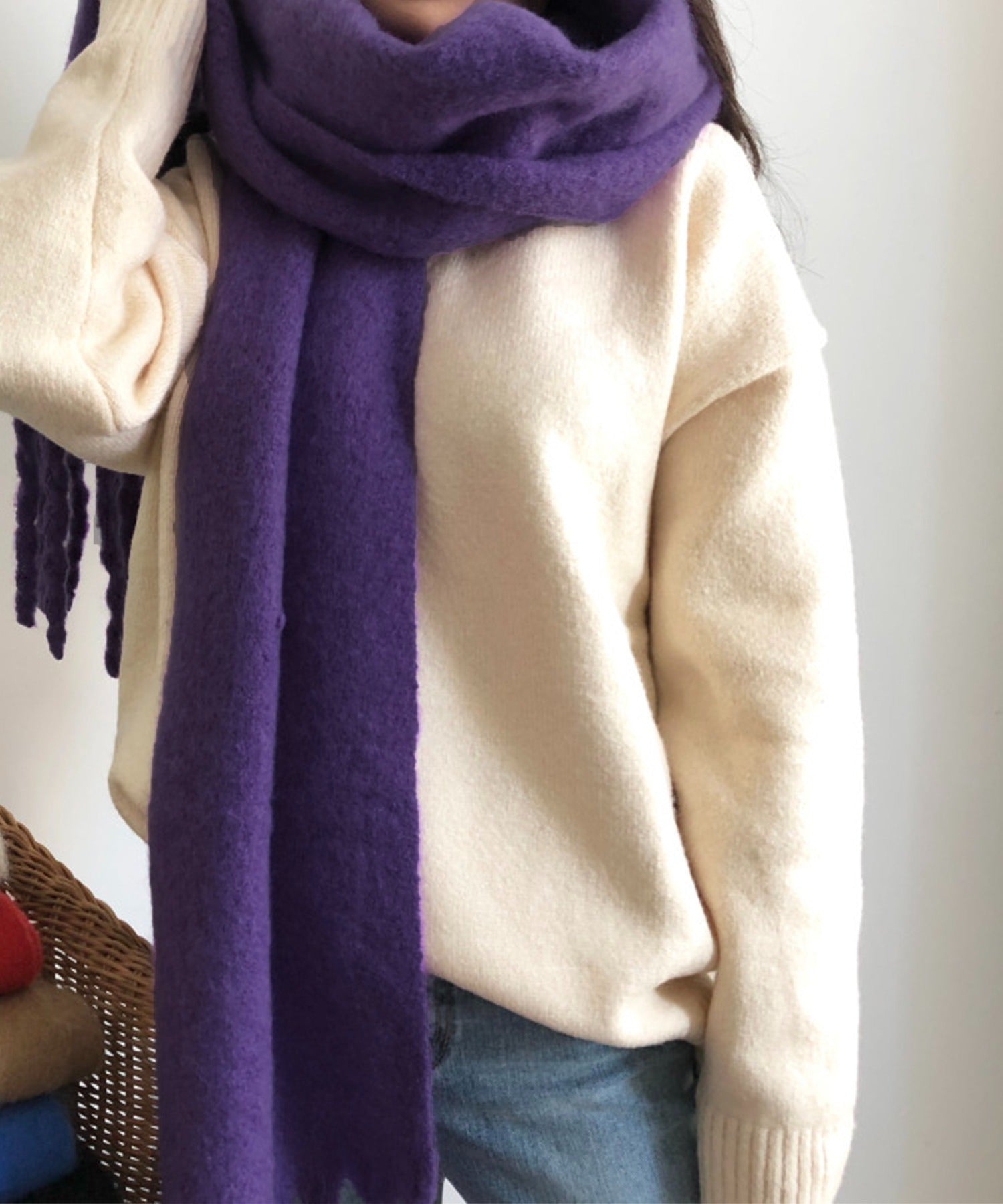 【30色展開 】ふわふわフリンジボリュームマフラー