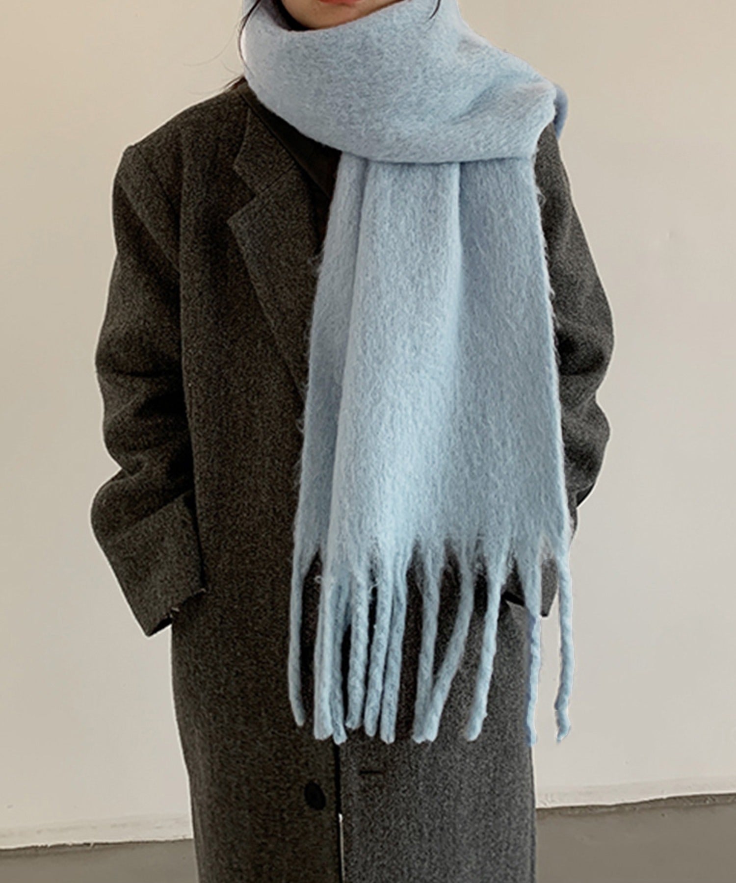 【30色展開 】ふわふわフリンジボリュームマフラー