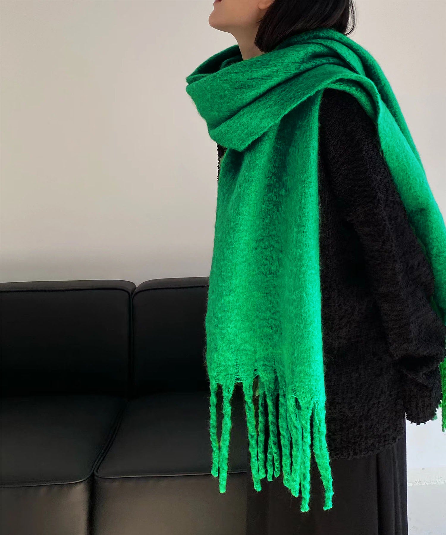 【30色展開 】ふわふわフリンジボリュームマフラー