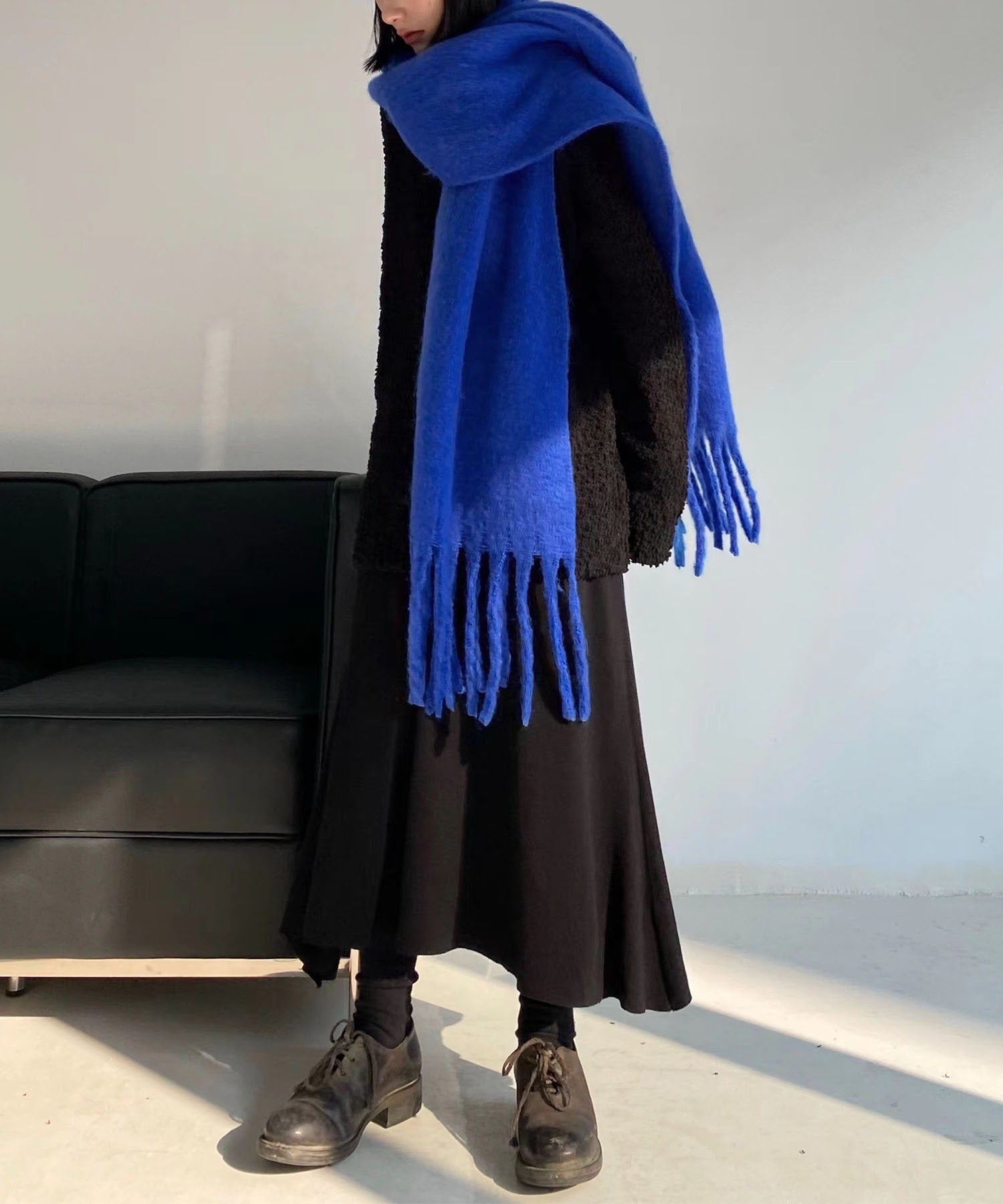 【30色展開 】ふわふわフリンジボリュームマフラー