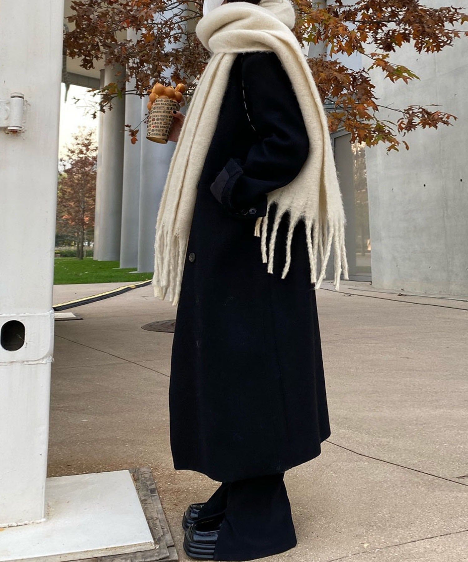 【30色展開 】ふわふわフリンジボリュームマフラー