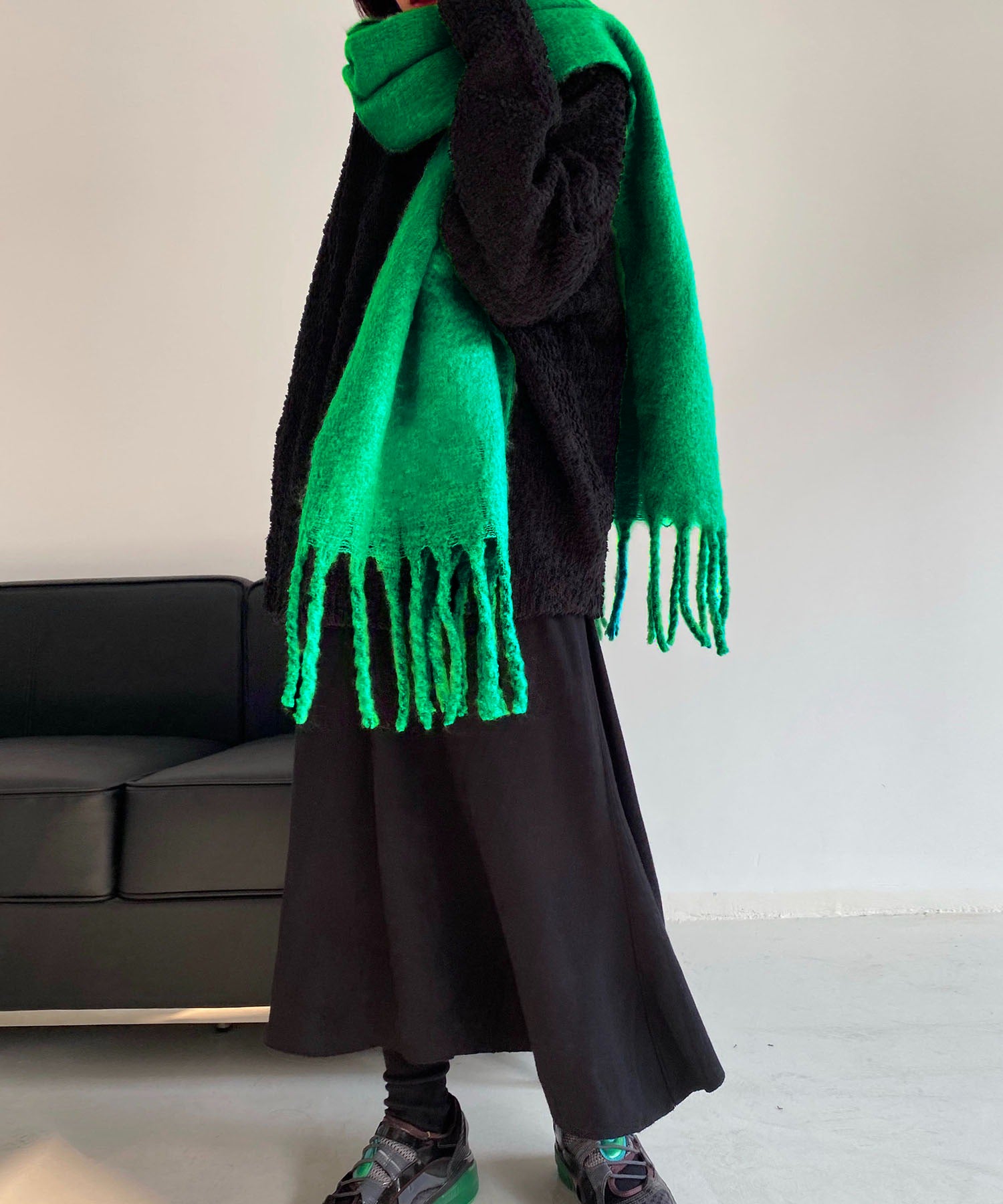 【30色展開 】ふわふわフリンジボリュームマフラー