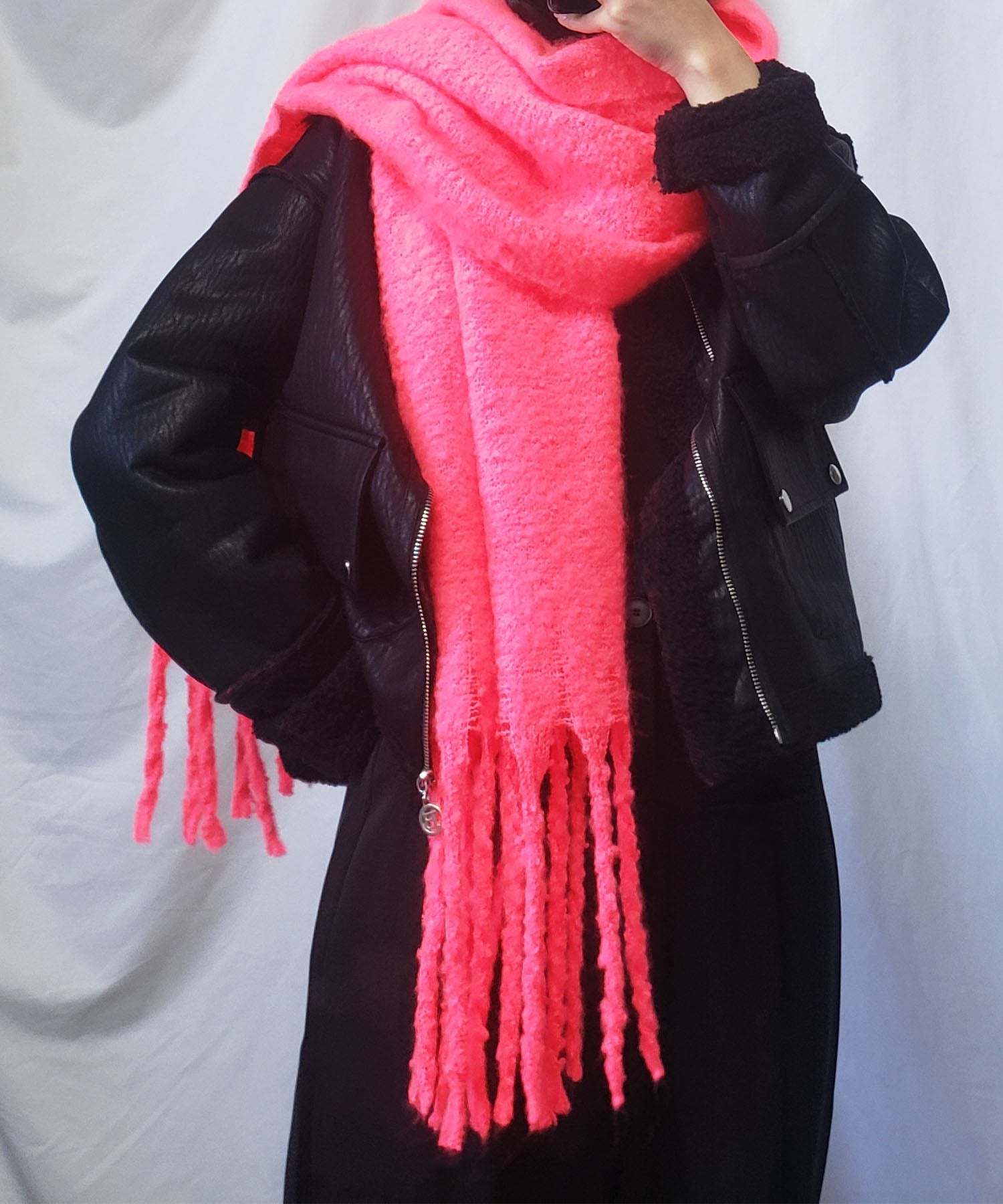 【30色展開 】ふわふわフリンジボリュームマフラー