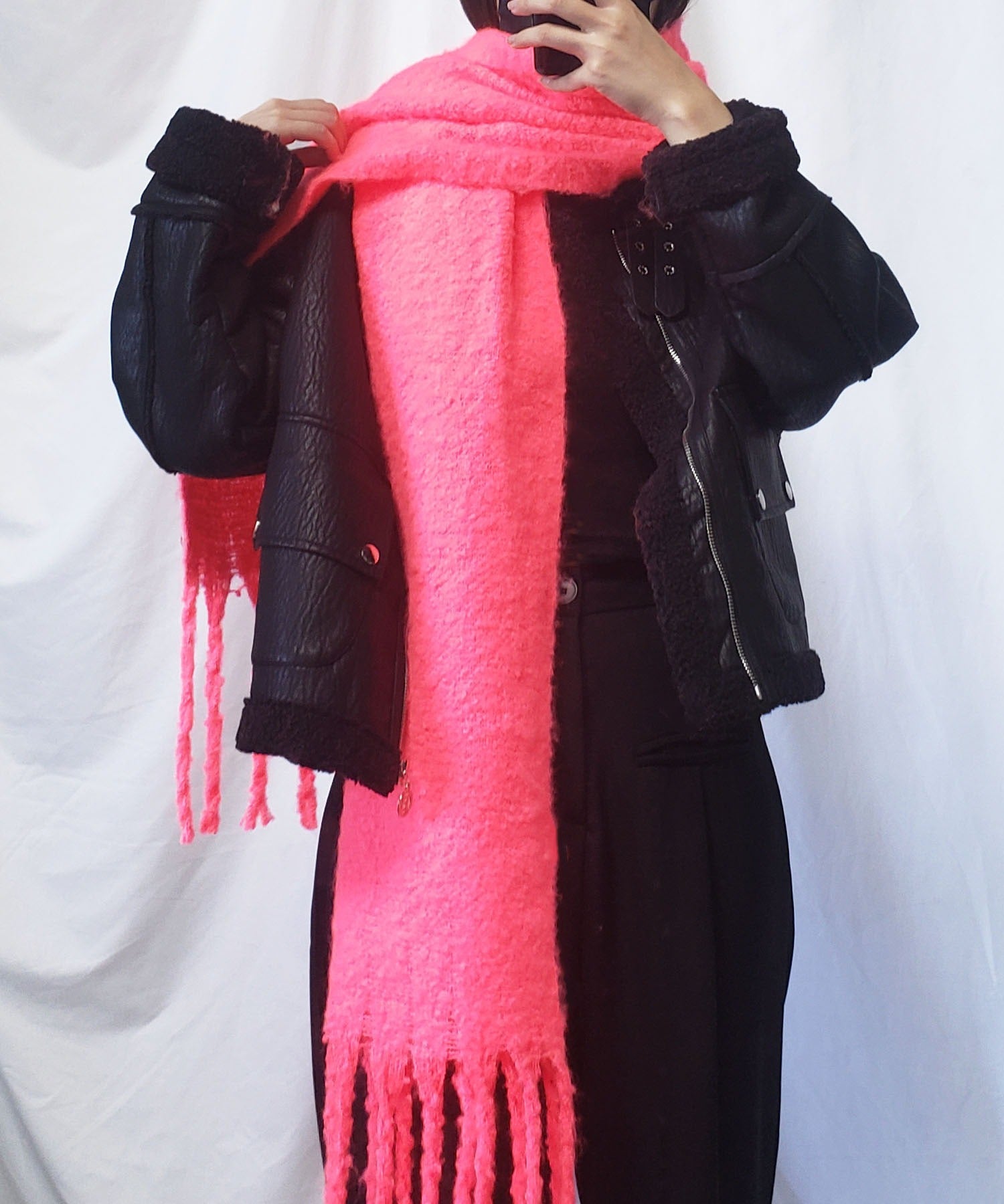 【30色展開 】ふわふわフリンジボリュームマフラー