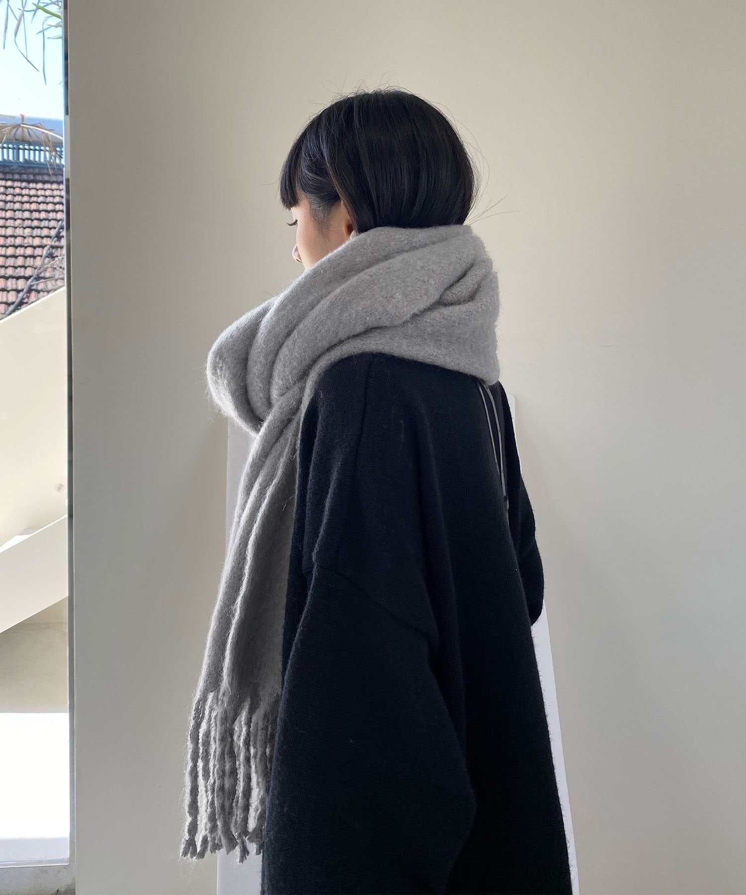 【30色展開 】ふわふわフリンジボリュームマフラー